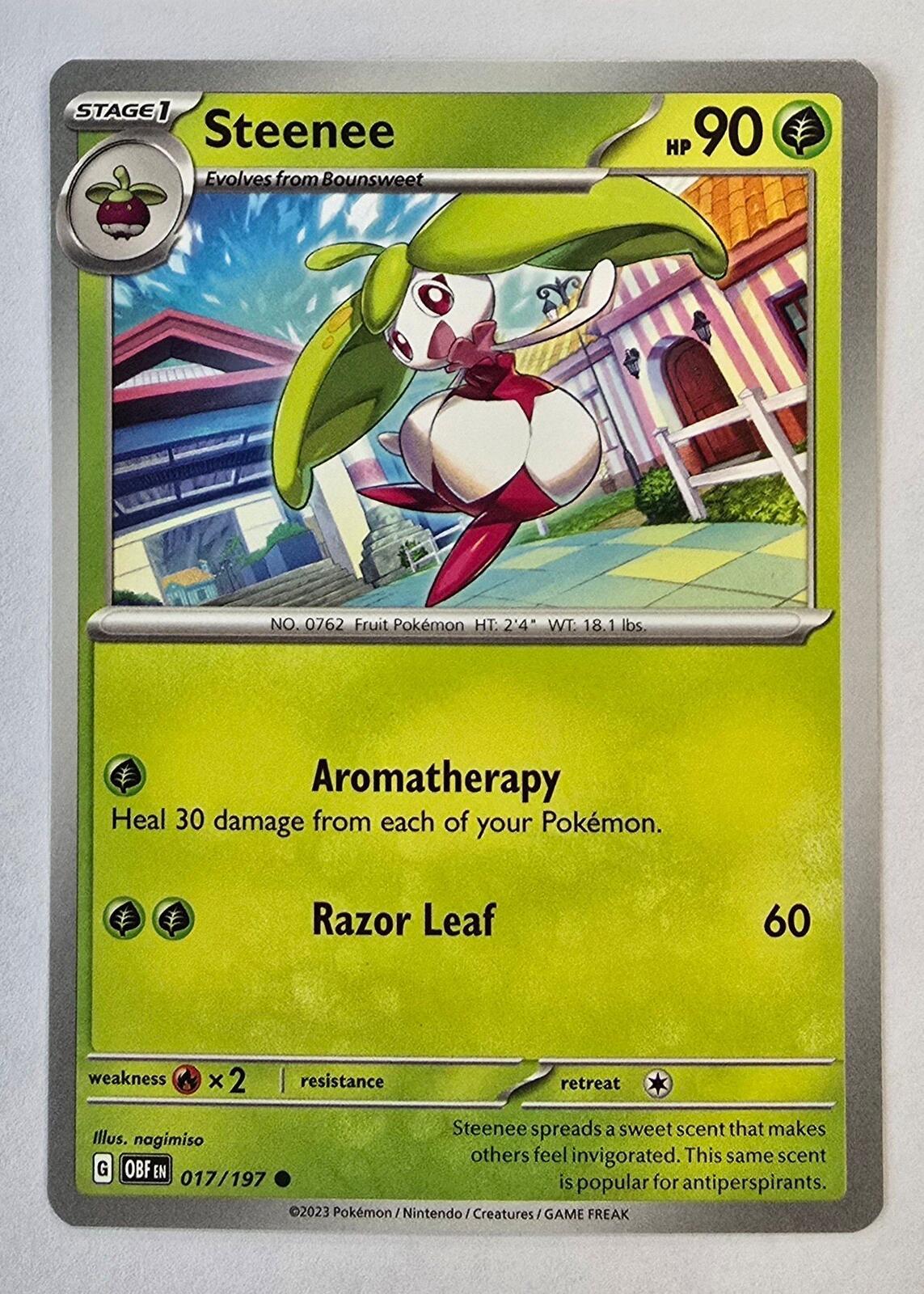 Steenee card Pokémon Obsidian Flames (number 017/197)