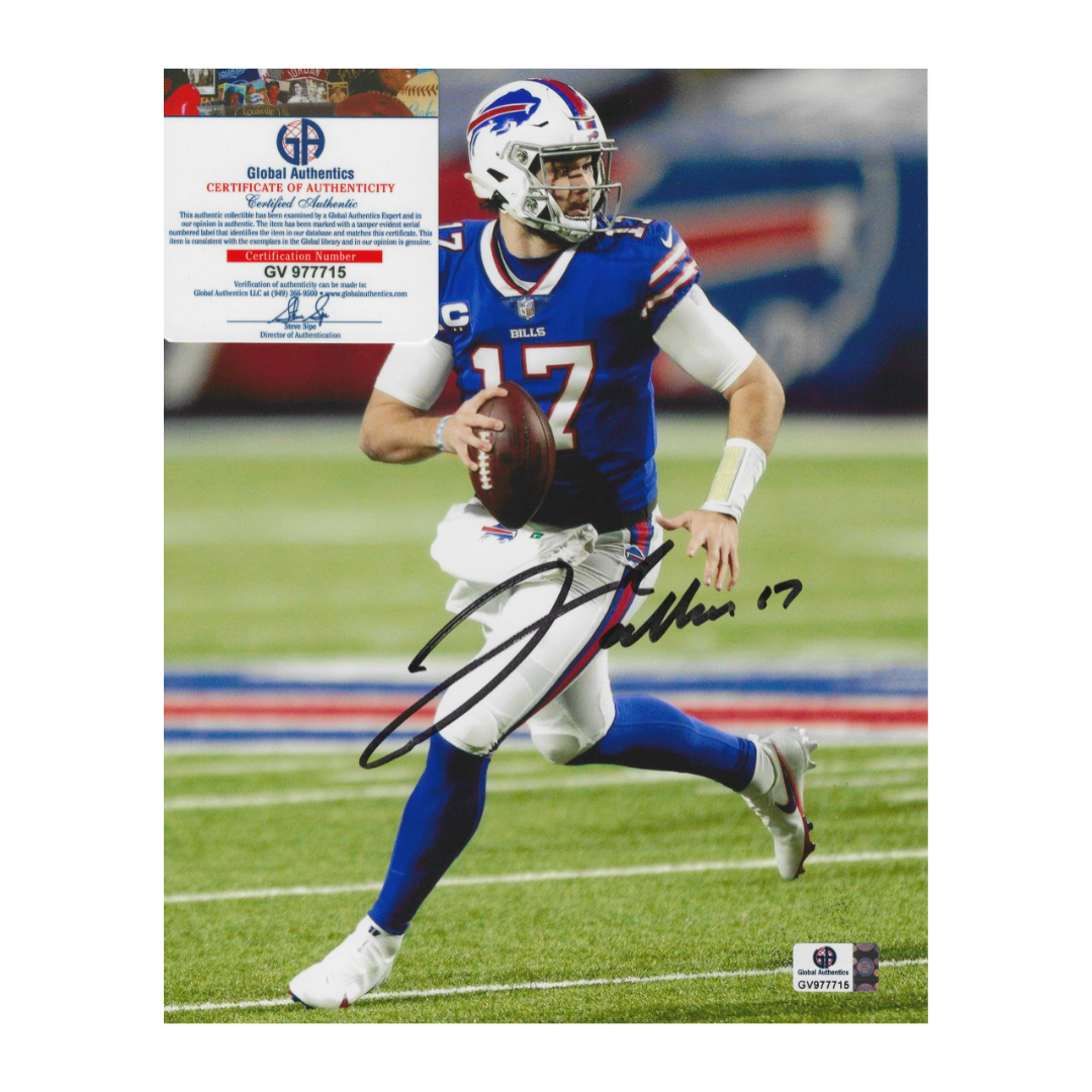 Josh Allen Buffalo Bills Autographed 8x10 Photo coa W/Frame