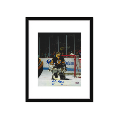 Andy Moog Boston Bruins autographed 8x10 framed hockey photo with Full Time Authentics FTA hologram - Fan Freaks