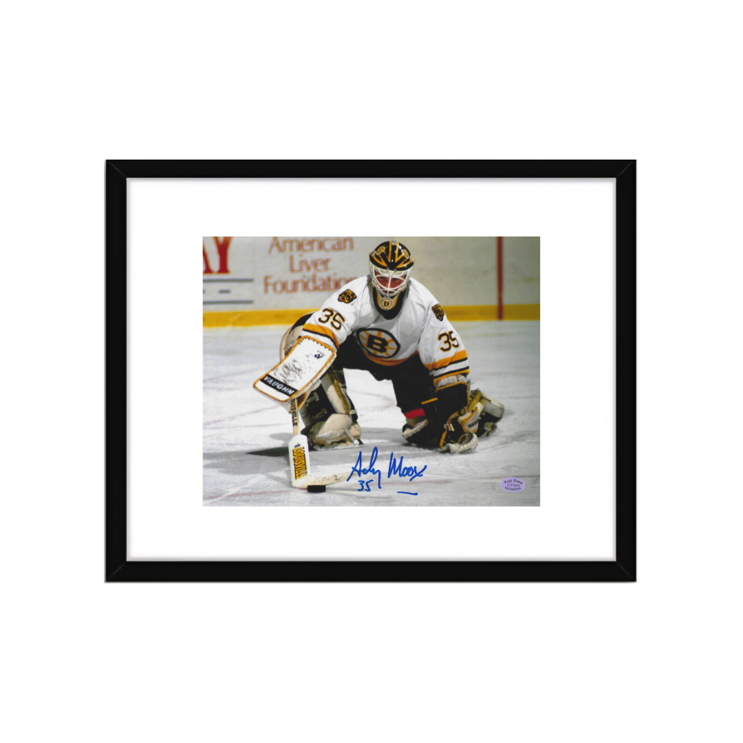 Andy Moog Boston Bruins Autographed 8x10 Photo With COA W/Frame - Fan Freaks