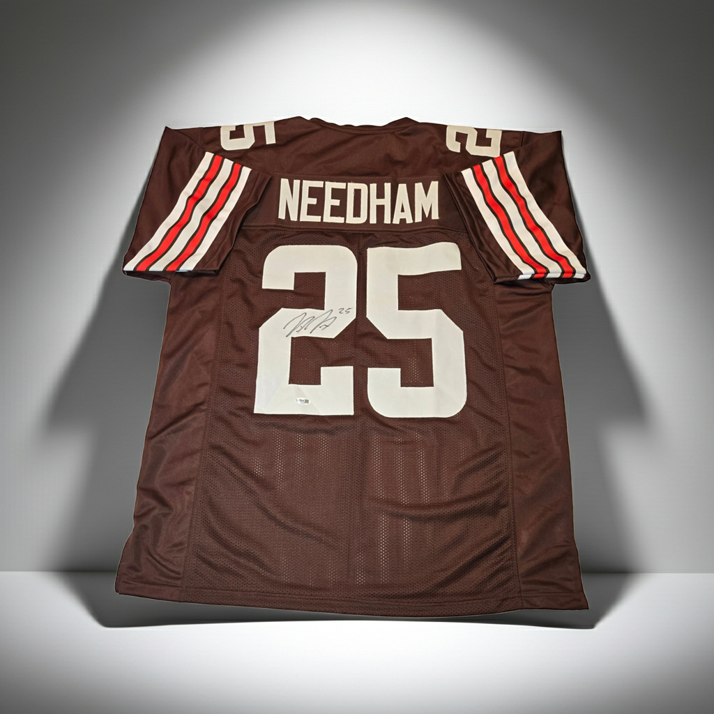 Nick Needham Cleveland Browns Autographed Custom Football Jersey coa (XL)
