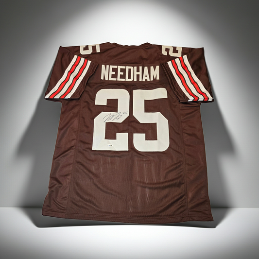 Nick Needham Cleveland Browns Autographed Custom Football Jersey coa (XL)