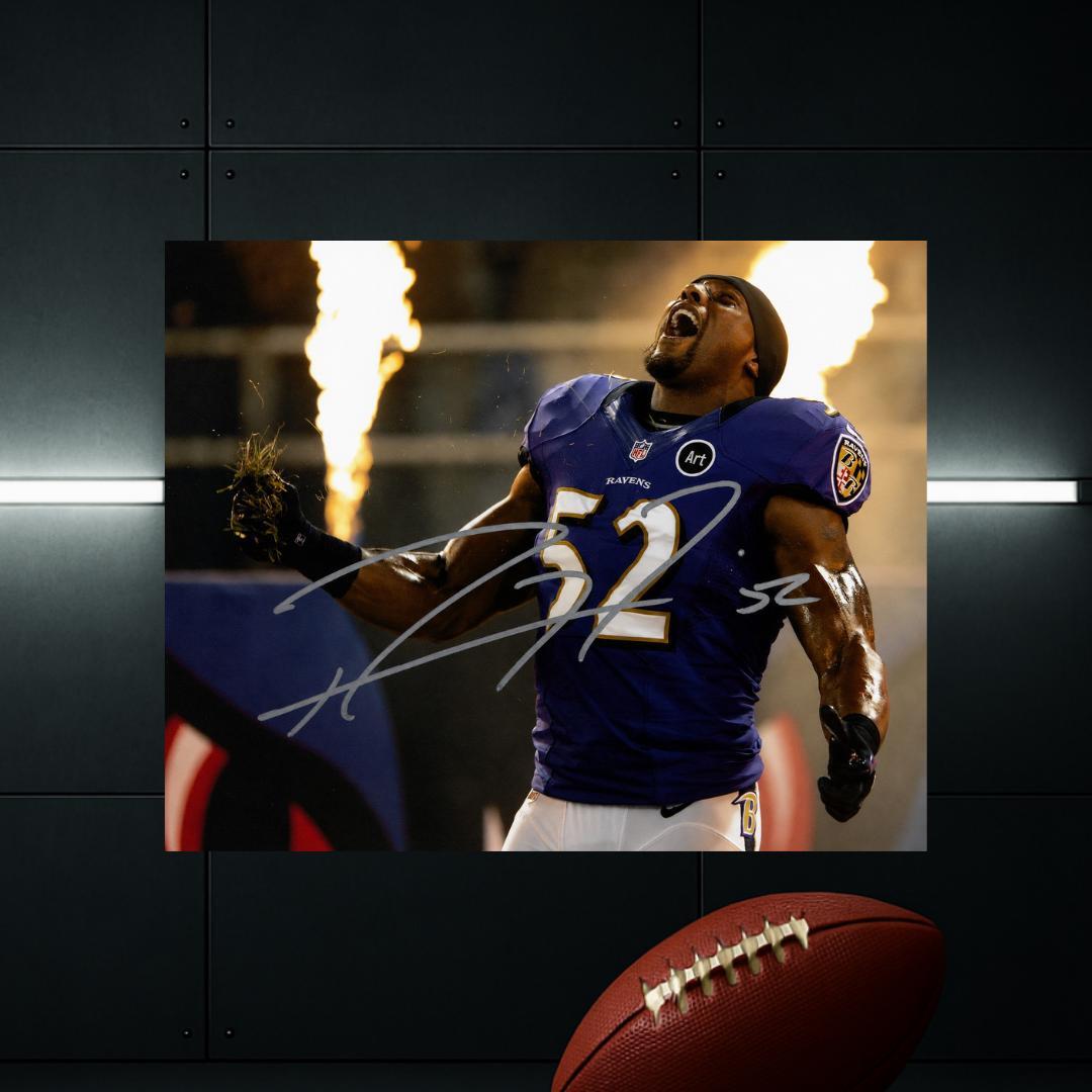 Ray Lewis Baltimore Ravens Signed Photo Print Autograph Wall Art