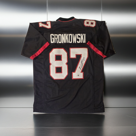 Rob Gronkowski Tampa Bay Buccaneers Autographed Black Football Jersey coa