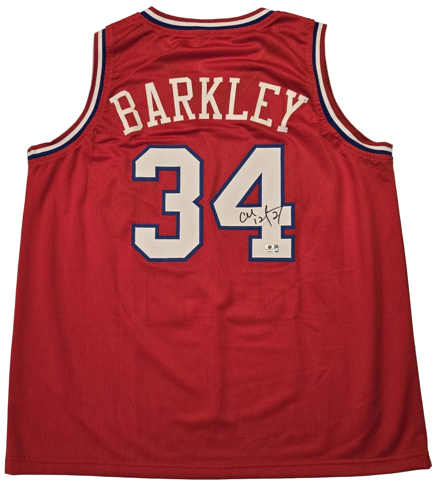 Charles Barkley Philadelphia 76ers Autographed Basketball Jersey coa