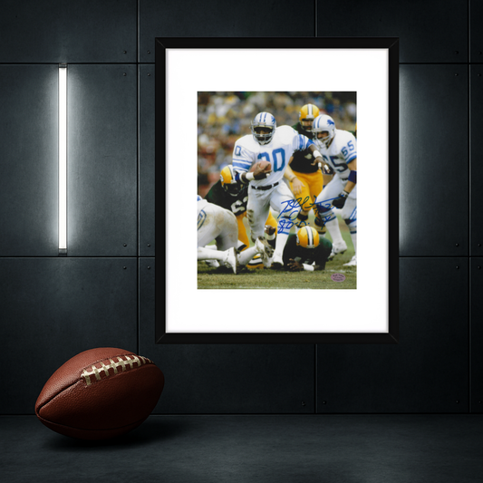 Billy Sims Detroit Lions Autographed & Inscribed 8x10 Photo With COA W/Frame