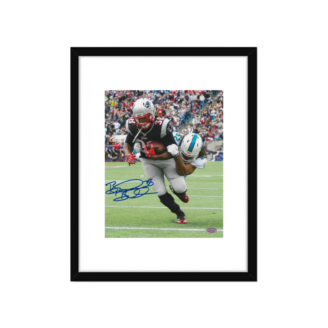 Autographed Brandon Bolden New England Patriots 8x10 Photo coa W/Frame - Fan Freaks