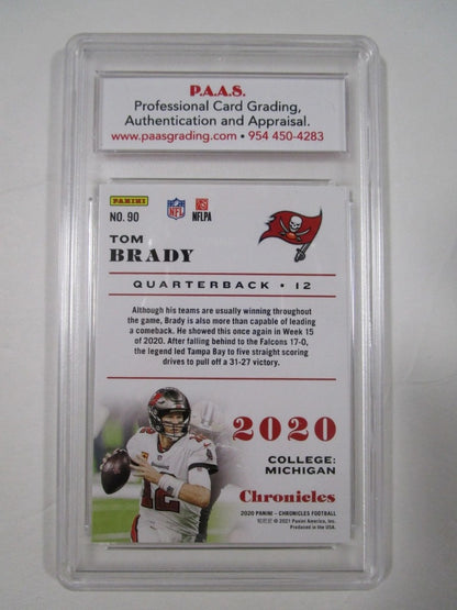 Tom Brady Tampa Bay Buccaneers 2020 Chronicles number 90 card graded PAAS Gem Mint 10, second image