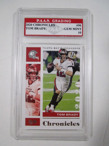 Tom Brady Tampa Bay Buccaneers 2020 Chronicles number 90 card graded PAAS Gem Mint 10, first image