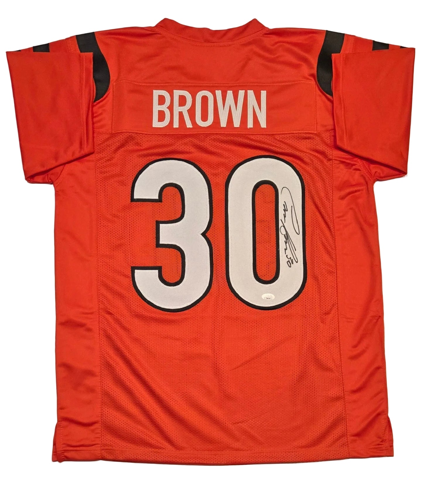 Chase Brown of the Cincinnati Bengals autographed football jersey JSA COA (XL)