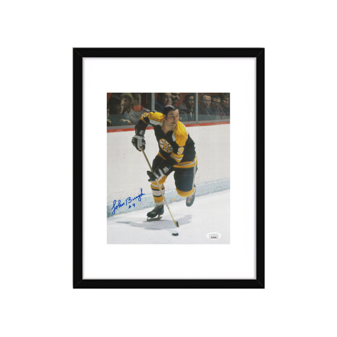 Johnny Bucyk Boston Bruins Autographed 8x10 Photo With COA W/Frame - Fan Freaks