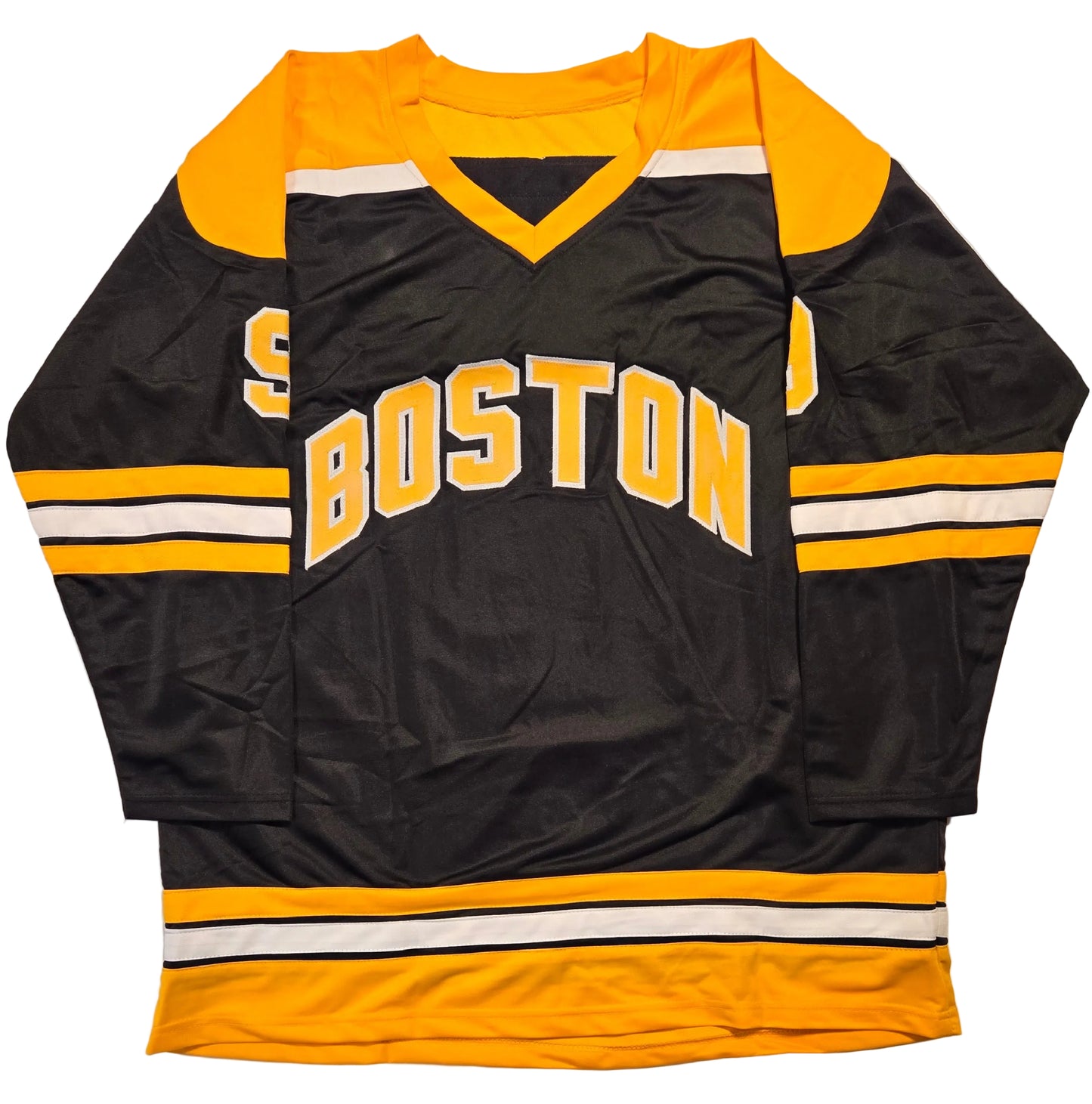 Johnny Bucyk Boston Bruins Autographed & Ins Custom Hockey Jersey COA