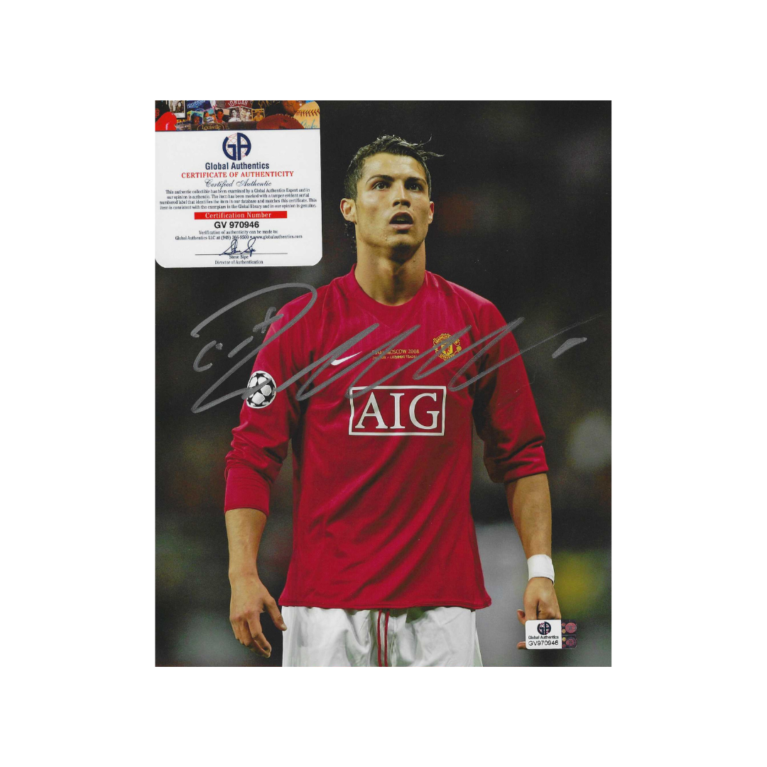 Cristiano Ronaldo Manchester United Autographed 8x10 Photo coa W/Frame
