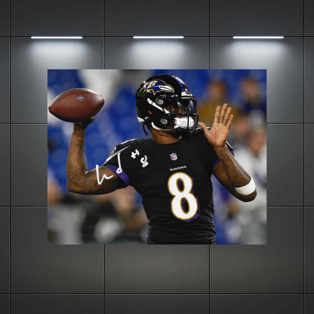 Lamar Jackson Baltimore Ravens Signed Photo Print Autograph Wall Art