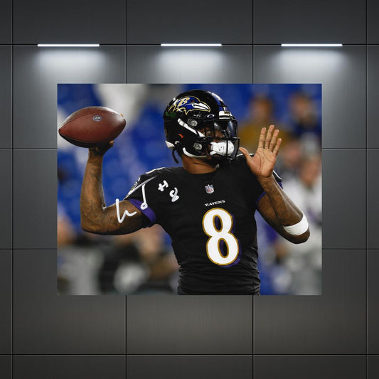 Lamar Jackson Baltimore Ravens Signed Photo Print Autograph Wall Art