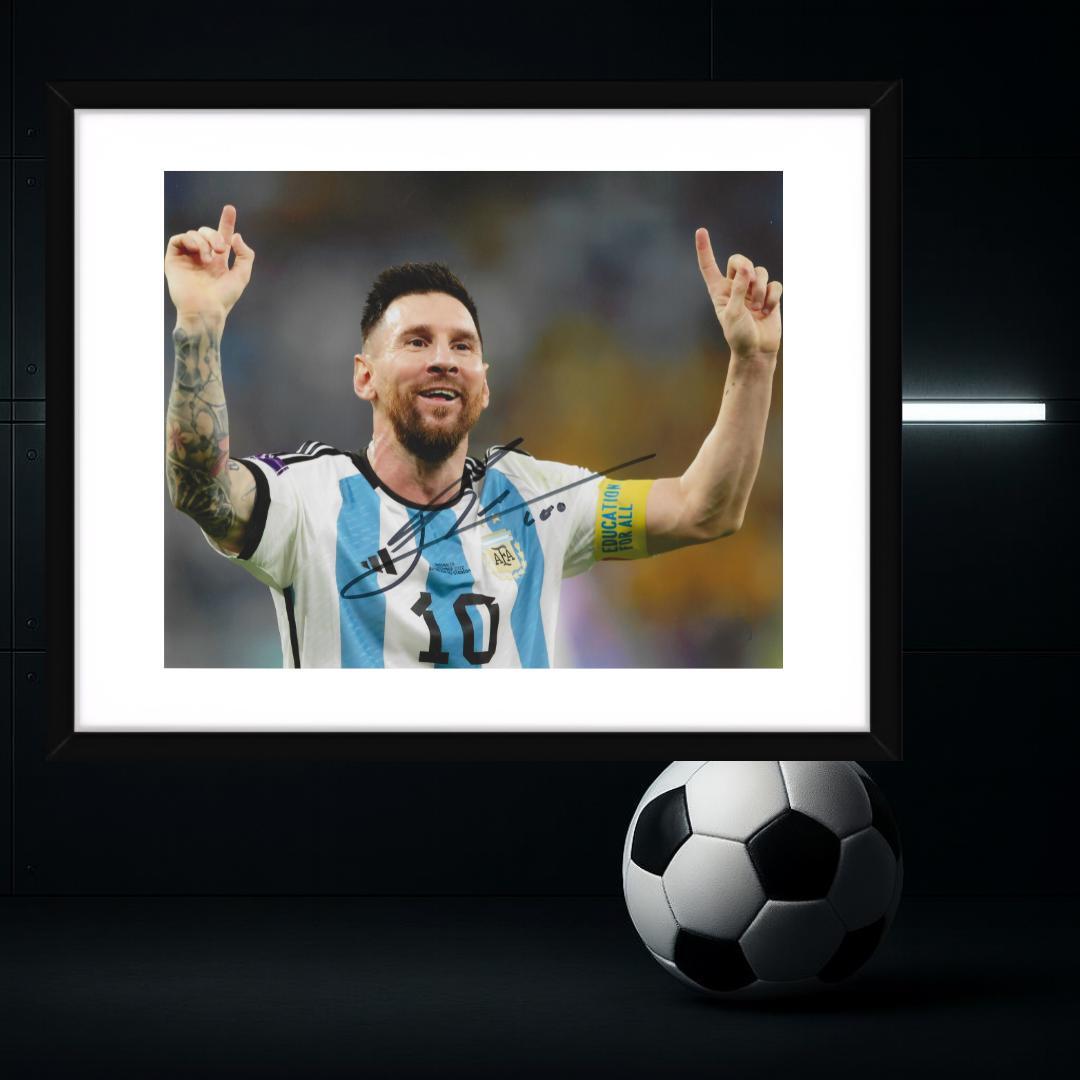 Lionel Messi 4 Signed Photo Print Autograph Wall Art