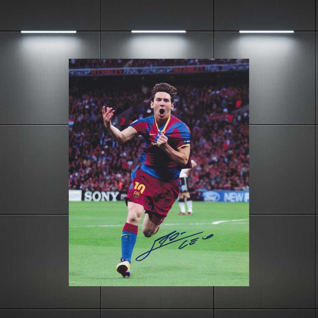 Lionel Messi 5 Signed Photo Print Autograph Wall Art