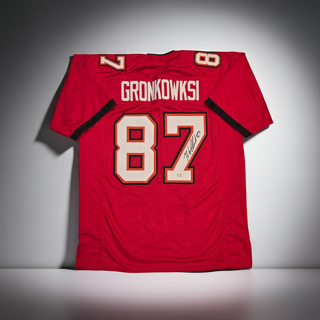 Rob Gronkowski Tampa Bay Buccaneers Signed Home Football Jersey coa