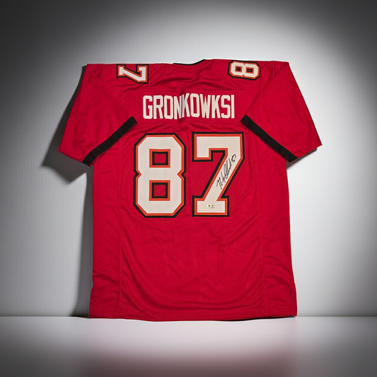 Rob Gronkowski Tampa Bay Buccaneers Signed Home Football Jersey coa