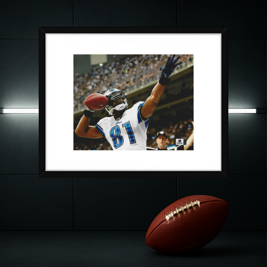 Calvin Johnson Detroit Lions Autographed 8x10 Photo With COA W/Frame