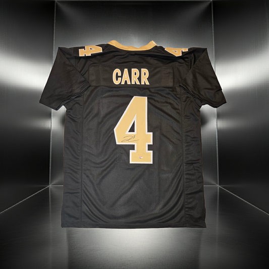 Derek Carr New Orleans Saints Autographed Black Football Jersey coa (XL)