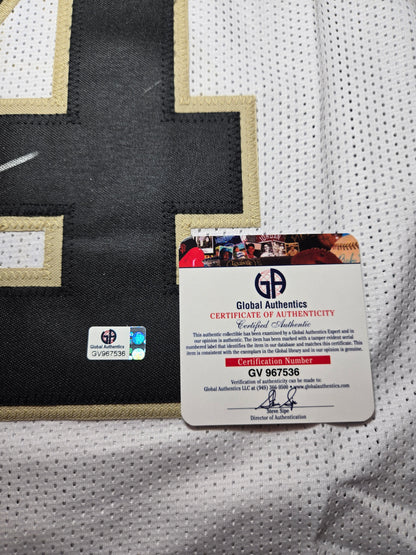 Global Authentics COA for Derek Carr autographed New Orleans Saints jersey