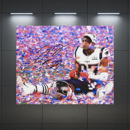 J.C. Jackson New England Patriots printed signature-style 8x10 photo art reprint, product image 2 of 3; not hand-autographed