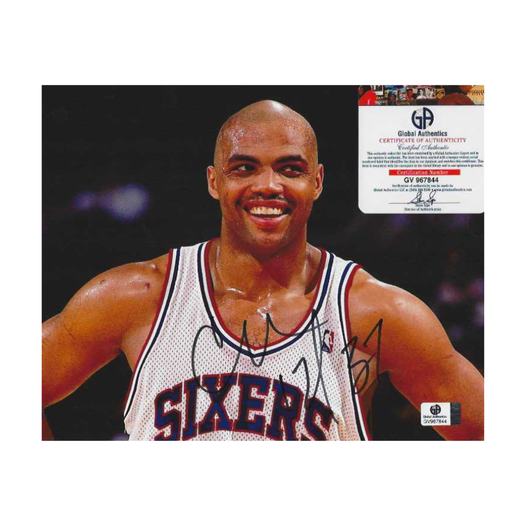 Charles Barkley Phil 76ers Autographed 8x10 Photo coa W/Frame