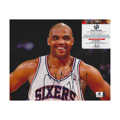 Certificate of authenticity pictured for Charles Barkley Philadelphia 76ers signed 8x10 photo