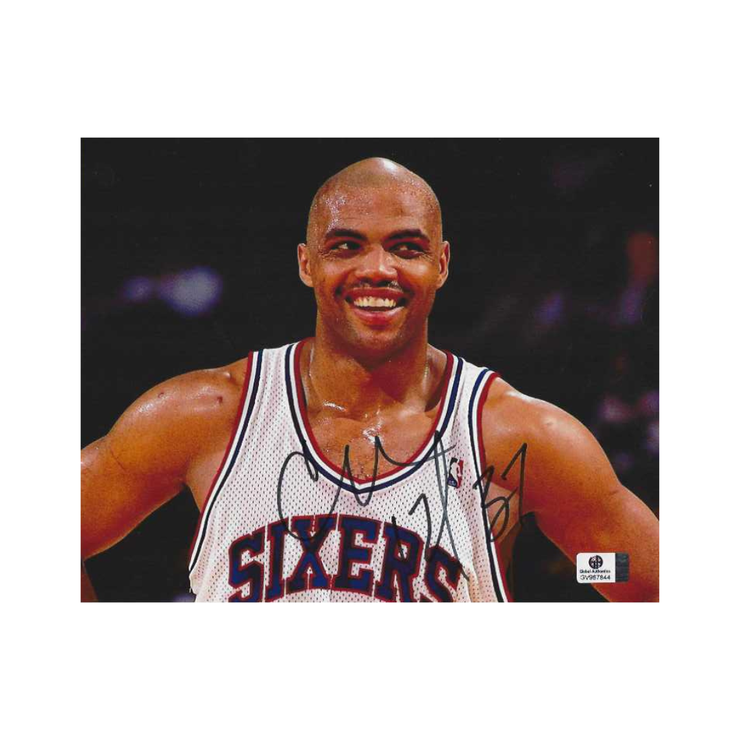 Charles Barkley Phil 76ers Autographed 8x10 Photo coa W/Frame
