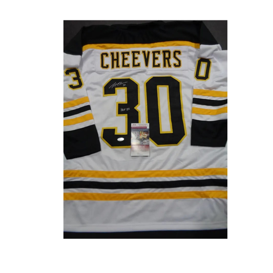 Gerry Cheevers Boston Bruins Autographed Custom Hockey Jersey coa - Fan Freaks