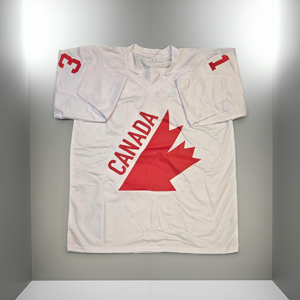 Gerry Cheevers Team Canada Autographed & Insc Hockey Jersey JSA coa