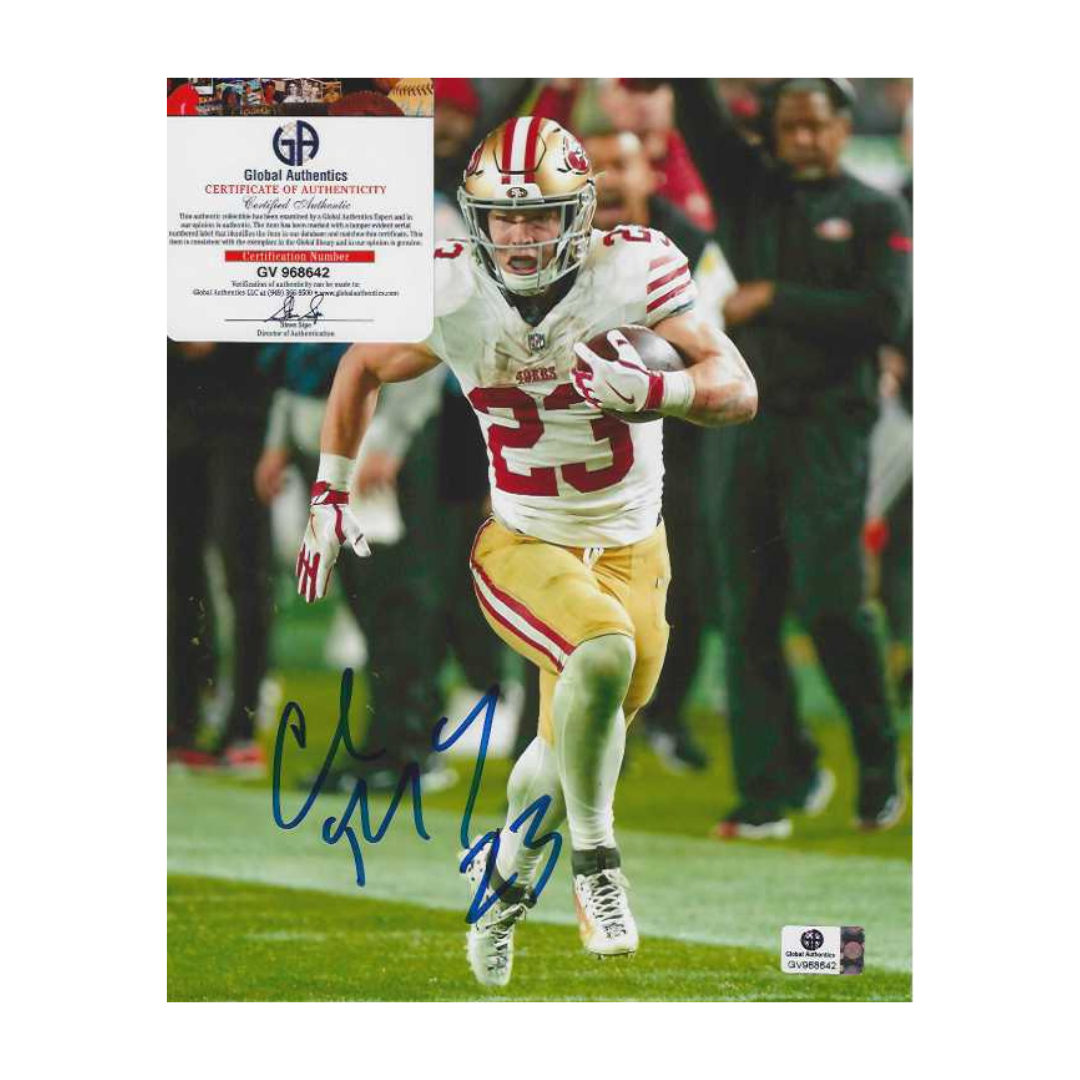 Christian McCaffery SF 49ers Autographed 8x10 Photo coa W/Frame