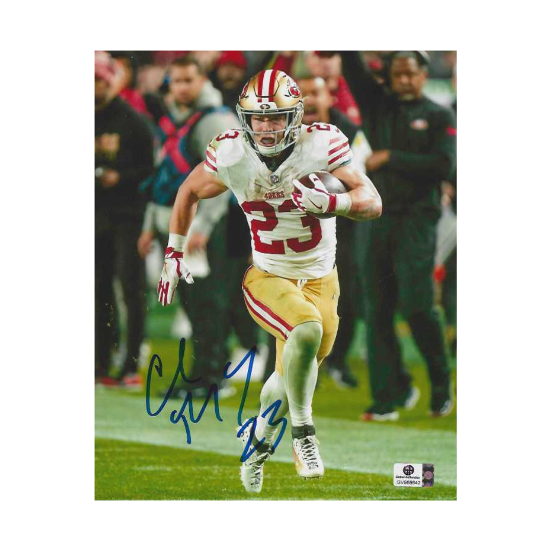 Christian McCaffery SF 49ers Autographed 8x10 Photo coa W/Frame