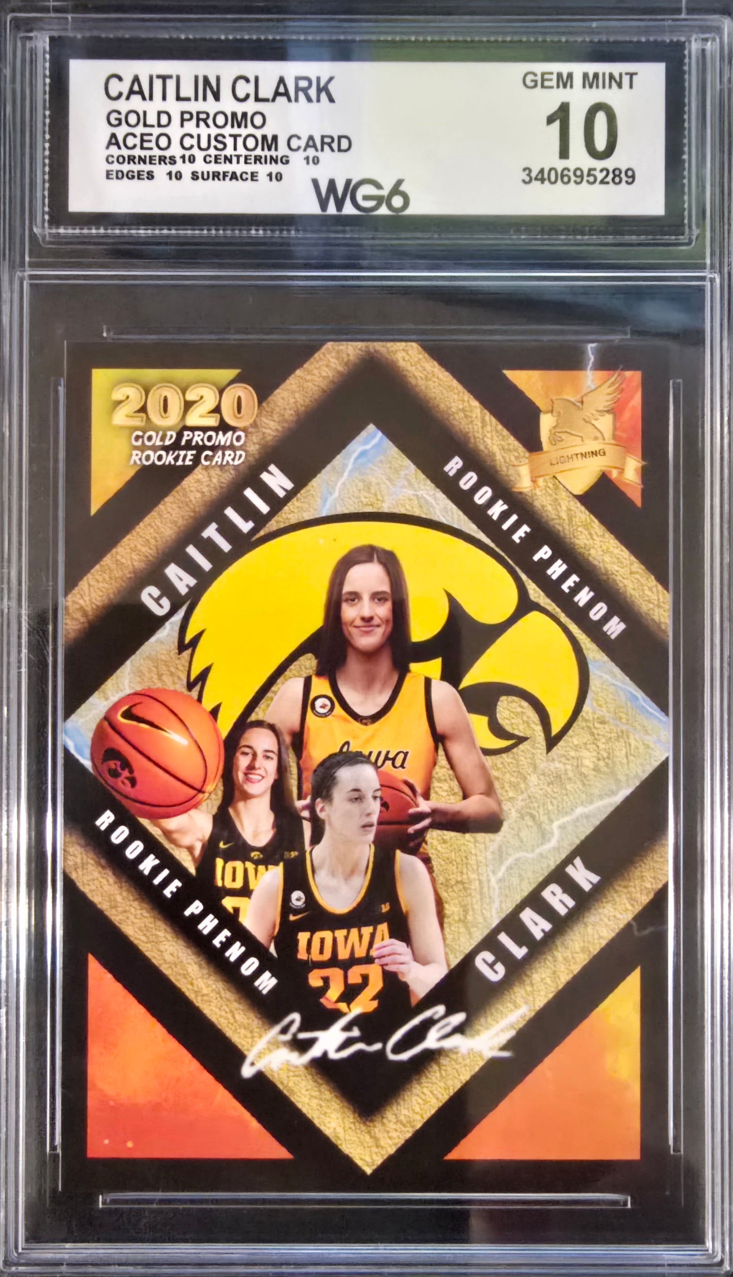 2020 Caitlin Clark Gold Promo ACEO Rookie Card