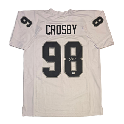 Maxx Crosby Las Vegas Raiders signed white football jersey, back view