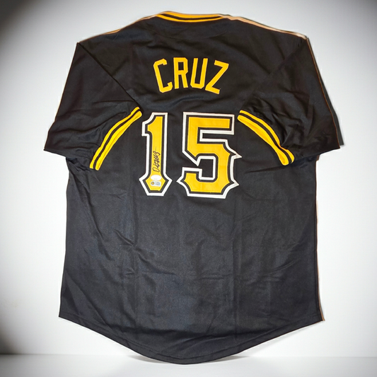 Autographed Oneil Cruz Pittsburgh Black Baseball Jersey With 2 COA'S