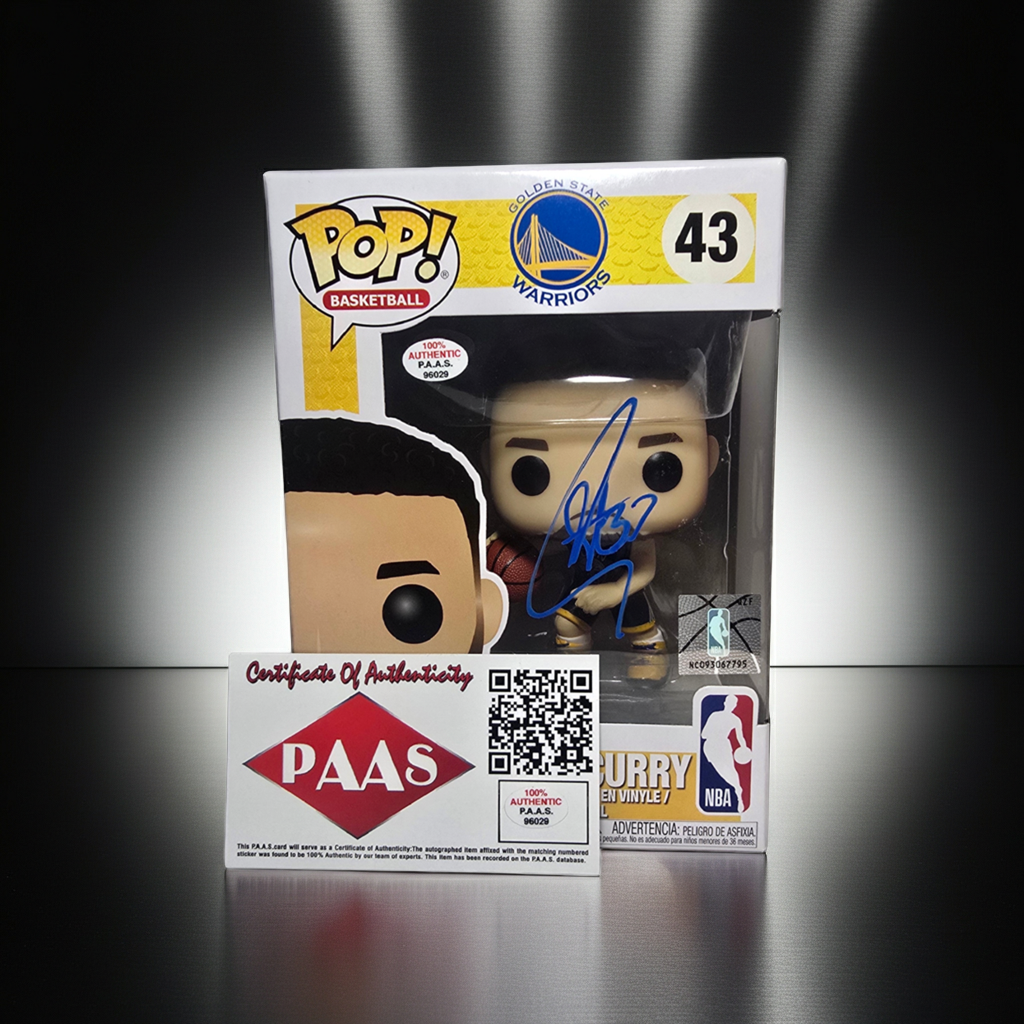 Stephen Curry of the Golden State Warriors autographed Funko Pop COA