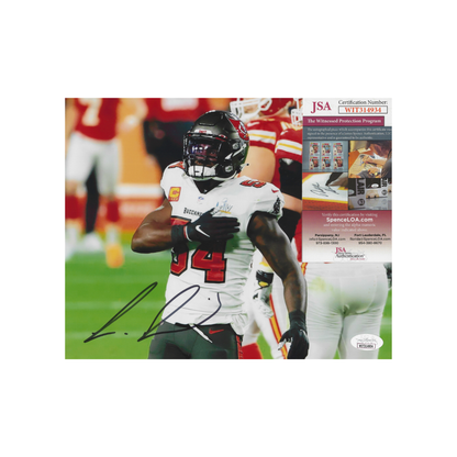 Lavonte David Tampa Bay Buccaneers autographed photo certificate of authenticity detail