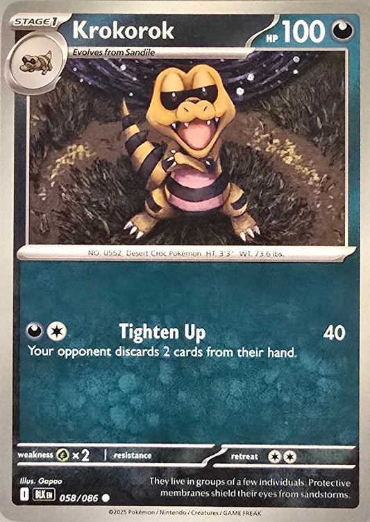 Krokorok Pokémon card from Black Bolt