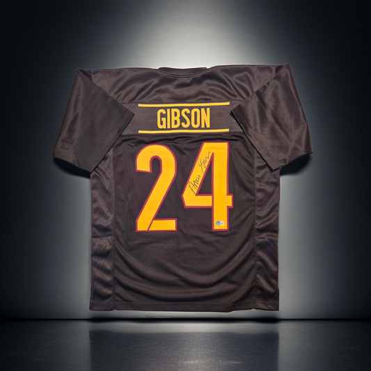 Antonio Gibson of the Washington Commanders signed football jersey Beckett Sticker (XL)