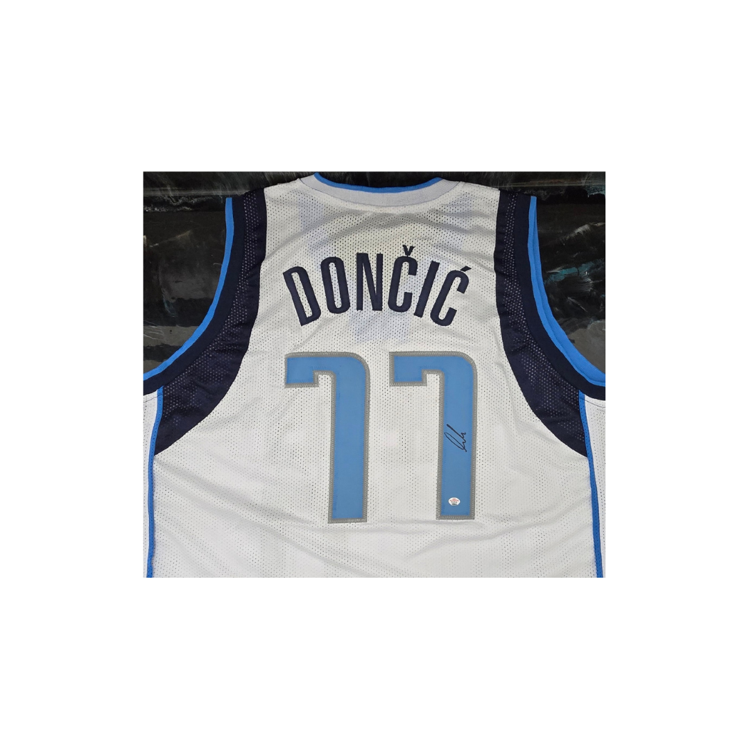 Luka Doncic of the Dallas Mavericks signed basketball jersey COA