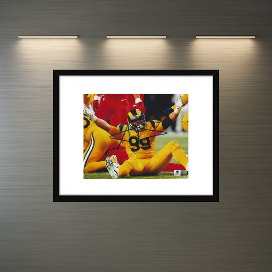 Aaron Donald Los Angeles Rams Autographed 8x10 Photo coa W/Frame