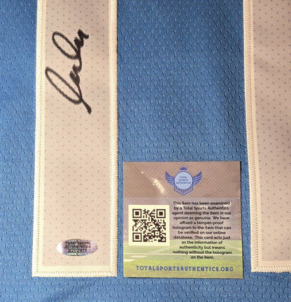 Certificate of authenticity pictured for Luka Doncic Dallas Mavericks autographed basketball jersey