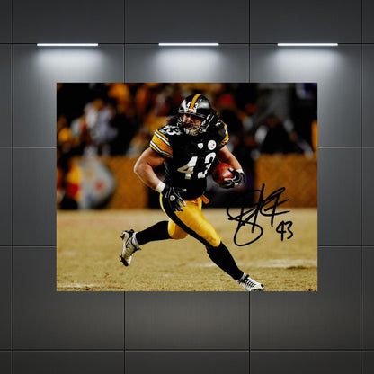 T.J. Watt Pittsburgh Steelers printed signature-style 8x10 photo art reprint, product image 2 of 3; not hand-autographed