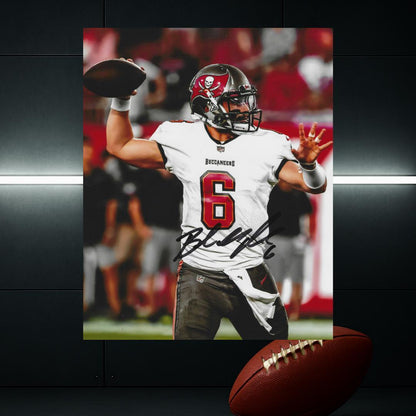 Baker Mayfield Tampa Bay Buccaneers printed signature-style 8x10 photo art reprint design 2, product image 3 of 3; not hand-autographed