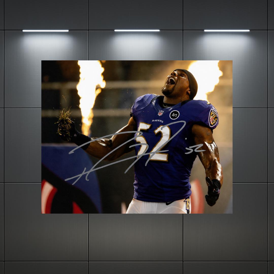Ray Lewis Baltimore Ravens Signed Photo Print Autograph Wall Art