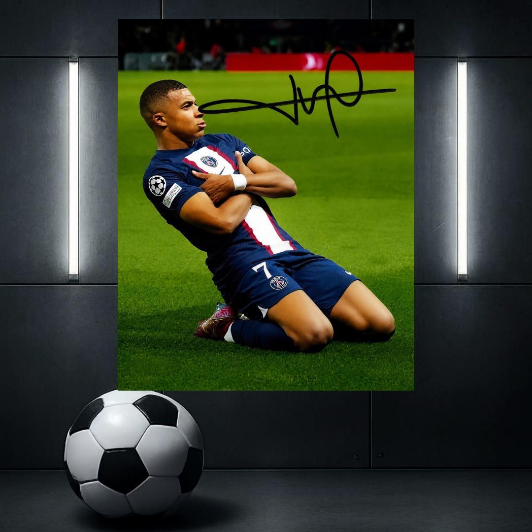 Kylian Mbappé Paris Saint-Germain 2 Signed Photo Print Autograph Wall Art