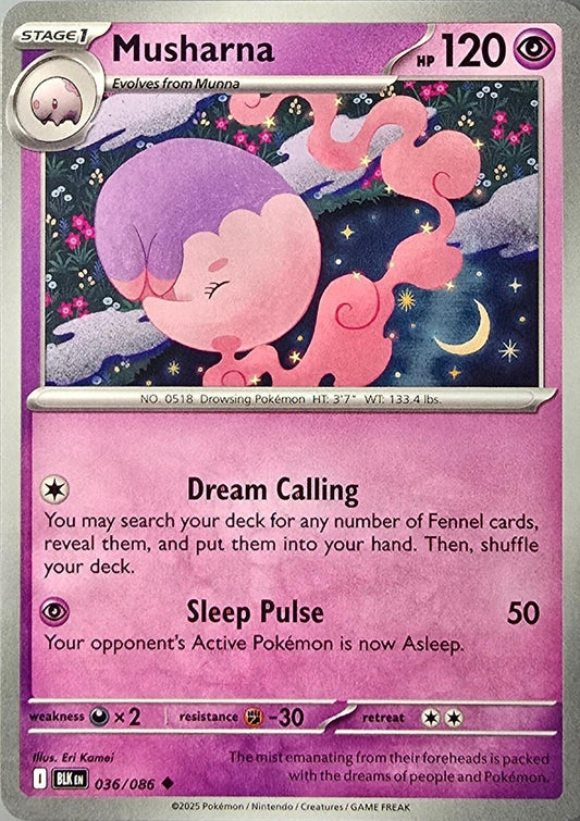 Musharna Pokémon card from the 2025 Black Bolt set