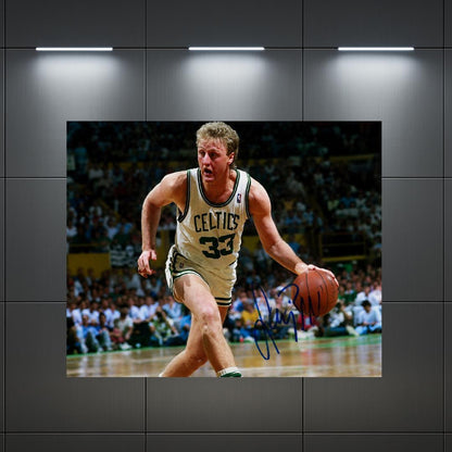 Larry Bird Boston Celtics printed signature-style 8x10 photo art reprint, product image 3 of 4; not hand-autographed